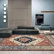 Boho Area Rug, Washable Persian Rug, Non-Slip Vintage Carpet for Living Room/Bedroom, Indoor Floor Mat Modern Soft Abstract Rugs (Style 06, 200 * 300 cm)