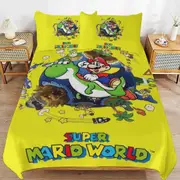 a1462 Super Mario Duvet Cover Set, 3 Piece Bedding Set 86x70" Double Sided Printing Decorative Comforter Cover Set (1 Duvet Cover + 2 Pillow Shams)" j