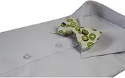 [Zasel] Boys Kiwi Fruit Patterned Bow Tie Cream, Green, Brown, White Cotton Bow-tie