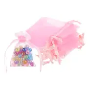100 Pcs Pink Organza Bags 2 x 3 Inch Mesh Gift Bags with Drawstring for Gift