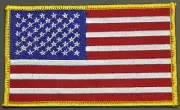 Larger American Flag with Gold Border patch