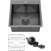 18 Black Bar Sink Drop In Workstation Kitchen Sink, 18" x 18" x 9" Stainless ...