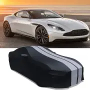 For Aston Martin DB11 Stretch Satin Car Cover Indoor Dustproof Gray-Stripe + Bag