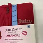 Juicy Couture Classic Velour Zip Up Hoodie New With Tags Large Red Rhinestone