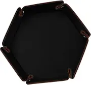 HONITANO Foldable Pu Leather Dice Tray and Sundries Organizer Storage Box for Desktop Multi-Functional Storage for Jewelry Keys and Items