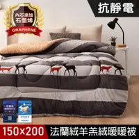 在飛比找PChome24h購物優惠-【J-bedtime】鑽石級石墨烯抗靜電羊羔絨法蘭絨雙面加厚