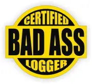 3pcs Certified Bad Ass Logger Hard Hat Decals Helmet Stickers Logging | Yellow