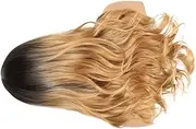 AUTSUPPL Stylish Wig Women's Realistic Curly Hair Wig Black Gradient Light Gold Fashion and Comfort
