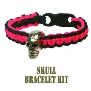 PEPPERELL 95 Parachute Cord Pink/Black Skull Buckle Bracelet Kit