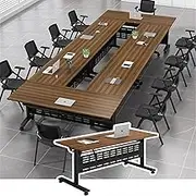 1/2/4/6/8 Pack Folding Conference Table Foldable Conference Table, Conference Rooms Flip Top Mobile Training Table, Table Meeting Room Table Foldable Meeting Tables Rolling Meeting Table(1pack,55x16x3