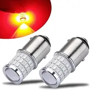 iBrightstar 9-30V Super Bright Low Power 1157 2357 2057 7528 BAY15D LED Bulbs with Projector Replacement for Stop Tail Brake Lights, Brilliant Red