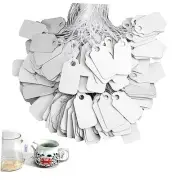 Price Tags with String Attached Labeling, 500 Pieces White Marking Tag Small