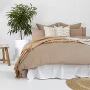Bambury Linen Quilt Cover Set Tea Rose Soft Woven Home Bedding