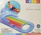 Intex King Kool Inflatable Lounging Swimming Pool Float, Multi-colored