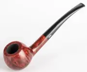 Briar Tobacco Smoking Pipe Bent Hand Carved Metal Cooling Filter Mahogany