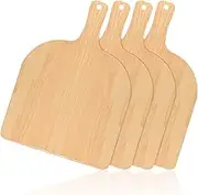Nuogo 4 Pcs Wood Pizza Peel Wooden Paddle Natural Board with Handle Spatula Cutting for Restaurant Baking Homemade and Bread Fruit Vegetables Cheese, as pictures shown