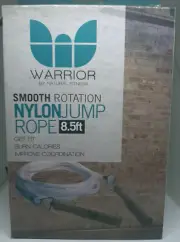 Warrior Nylon Jump Rope, 8.5 ft, Smooth Rotation, Get Fit, Burn Calories NIB