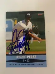 Fernando Perez 2017 Signed West Michigan White Caps Team Card