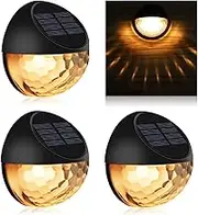 Solar Fence Lights, Solar Decorative Garden Lights, Waterproof Wireless Outdoor Lights for Garden, Fence, Patio Use,Warm White (4 Pack)