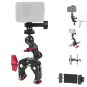 Camera Mount Clamp Kits, Magic Arm Double Ball Head Adapter with 1/4" & 3/8",...