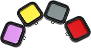 GAROZATION Professional Snorkeling Filter Set 4pcs Waterproof Action Camera Lens Diving Filter for F88br