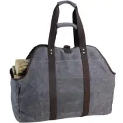 Waxed Canvas Log Carrier Tote Bag, Extra Large Durable Firewood Holder with H...