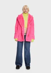 [Girlfriend Material] Pink Hendrix Faux Fur Coat
