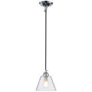Modern Chrome Cable Pendants Lights Clear Pymble Glassware Cono Period Lighting
