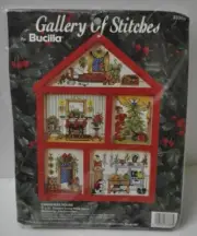 Bucilla Cross stitch hutch Holiday season Christmas house tree toys 33388 NEW