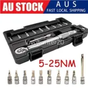 1/4'' 5-25Nm Bicycle Bike Torque Wrench Allen Keys Repair Tool Socket Set Kit