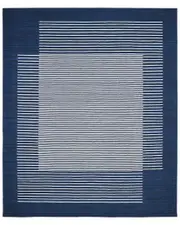 Solo Rugs George Contemporary Striped Hand-Woven Wool-Blend Area Rug
