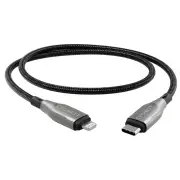 Cygnett USB 2.0 Armoured braided USB C Lightning 1m - Black CY4667PCCCL