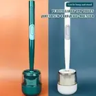 Bathroom Wall Mounted Long Handle Silicone Toilet Brush with Soap Dispenser Hot