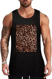 [NQHJT] Men Tank Tops Leopard Print Sleeveless T Shirts for Men's Fitness Quick Dry Gym Tank Top for Men