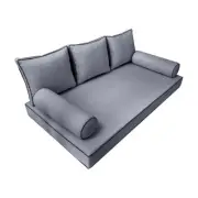 |SLIPCOVER ONLY| S3 Daybed Mattress Bolster Back Covers Contrast Trim Twin AD001