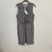Vineyard Vines Black & White Gingham Seersucker Tie Dress Size 10