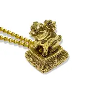 Antique Style Pinchbeck Pug Dog Wax Seal Stamp Letter Fob with Chain
