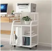 Printer Stand Simple Multi-Layer Storage Rack Movable Floor Standing Storage Rack Office Printer Storage Rack Printer Table(White)
