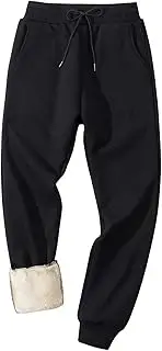 [Gihuo] Men's Winter Fleece Pants Sherpa Lined Sweatpants Active Running Jogger Pants