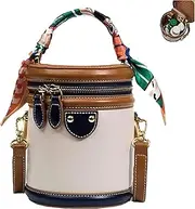 [Generic] Colorblock Bucket Bag for Women, 2025 New Summer Niche Design Cylinder Bag, Women's Shoulder Bags