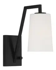 Crystorama Avon 1 Light Matte Black Wall Mount