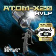 NEW ATOM X20 Professional Spray Gun - HVLP Solvent/Waterborne with FREE GUNBUDD!