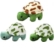 KONTONTY 3pcs Plush Turtle Stuffed Animal Keychain Charm Soft Toy Plushies for Girls Key Ornament Backpack Decor
