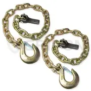 GRIPON 35-Inch G70 Trailer Safety Chain with 3/8in Clevis Hook & Chain Retainer