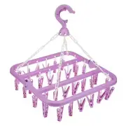 Laundry Hangers with 32 Clips,Clothespin Rack Foldable Laundry Drying Rack Dr...