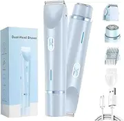 Velvissa Hair Trimmer,Velvissa 2-in-1 Women'S Body Shaver,Bikini Trimmer for Women,Ipx7 Waterproof Wet and Dry Hair Trimmer for Face, Body & Intimate Areas (Blue)