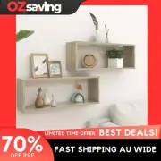 Wall Cube Shelves 2 pcs Sonoma Oak 60x15x23 cm storage display sturdy 7142