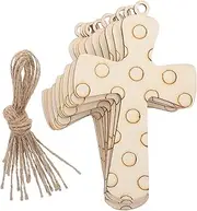 COHEALI 10pcs Kids Easter Craft Unfinished Wooden Cross Cutouts for Painting Decorative Religious Sign