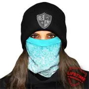 Fleece Lined Tidal Wave Blue Salt Armour Face and Neck Gaiter SACO