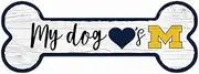 NCAA Michigan Wolverines Unisex University of Michigan Dog Bone Sign, Team Color, 6 x 12